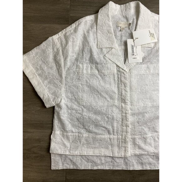 $195 TED BAKER Chancee Broidery Boxy Short sleeve Shirt blouse size 2 SOLD OUT - Picture 13 of 14